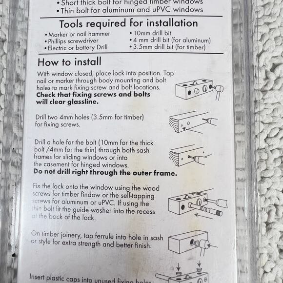 Toledo Window Security Multi Bolt TWS02-S Hinged Casement, Vert. Sash, Sliding - Picture 8 of 10